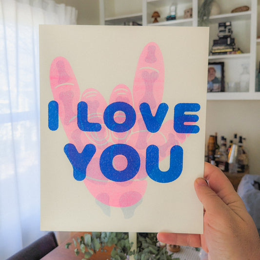 I Love You vibrant Risograph Art Print