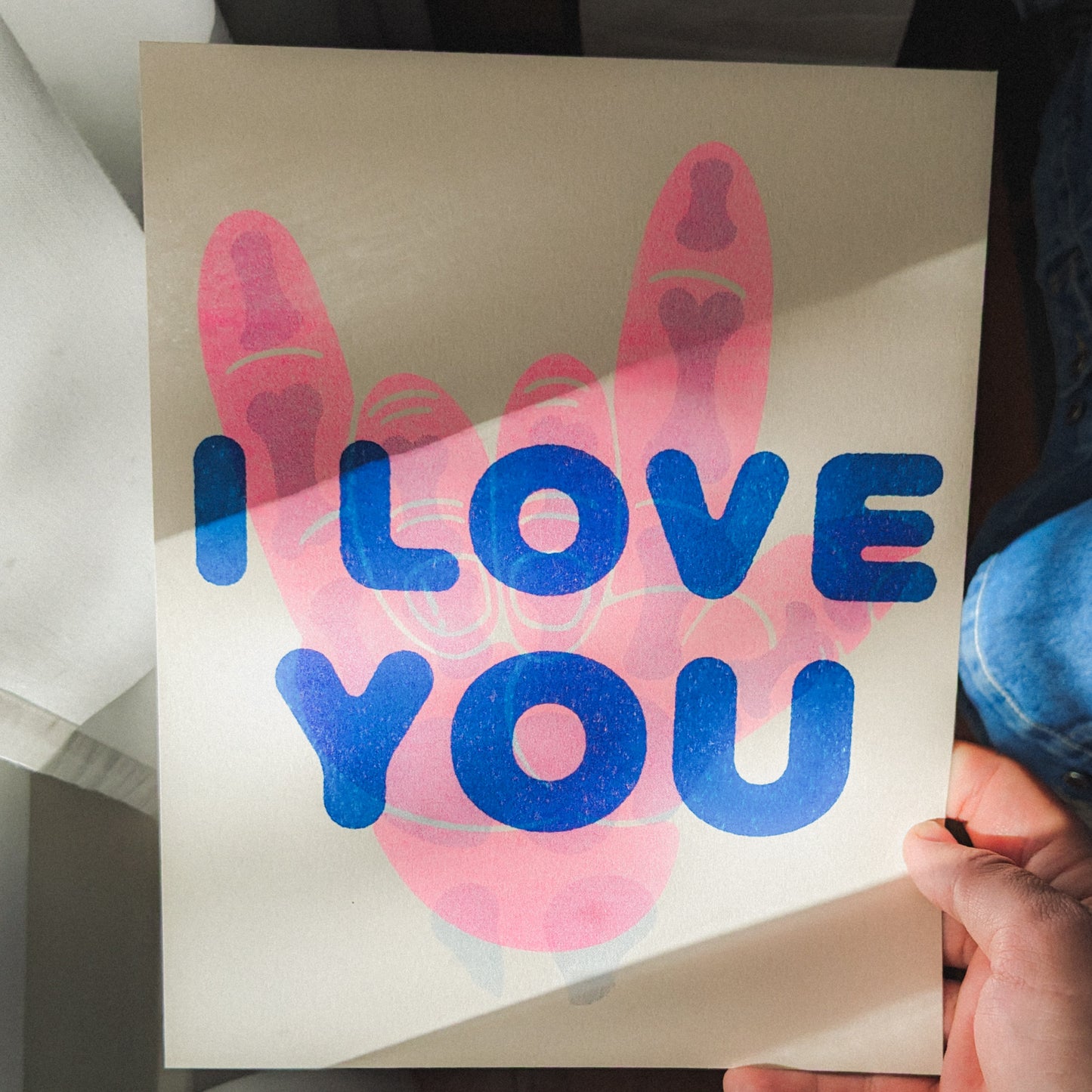 I Love You vibrant Risograph Art Print