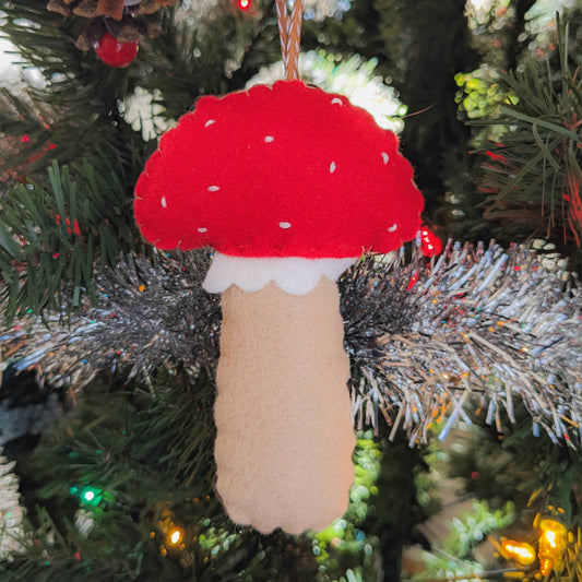 Handmade Felt Mushroom Christmas Ornament