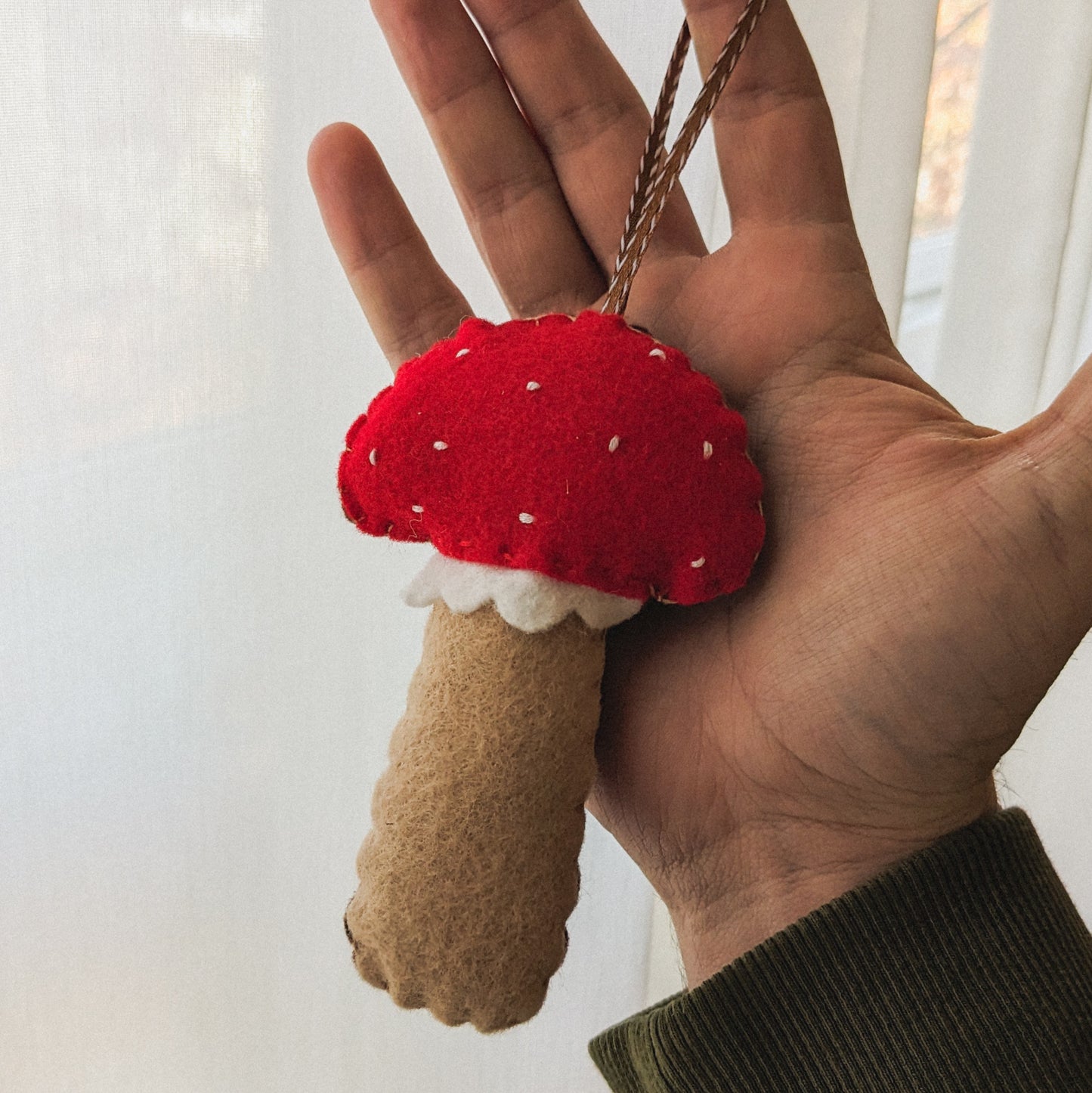 Handmade Felt Mushroom Christmas Ornament