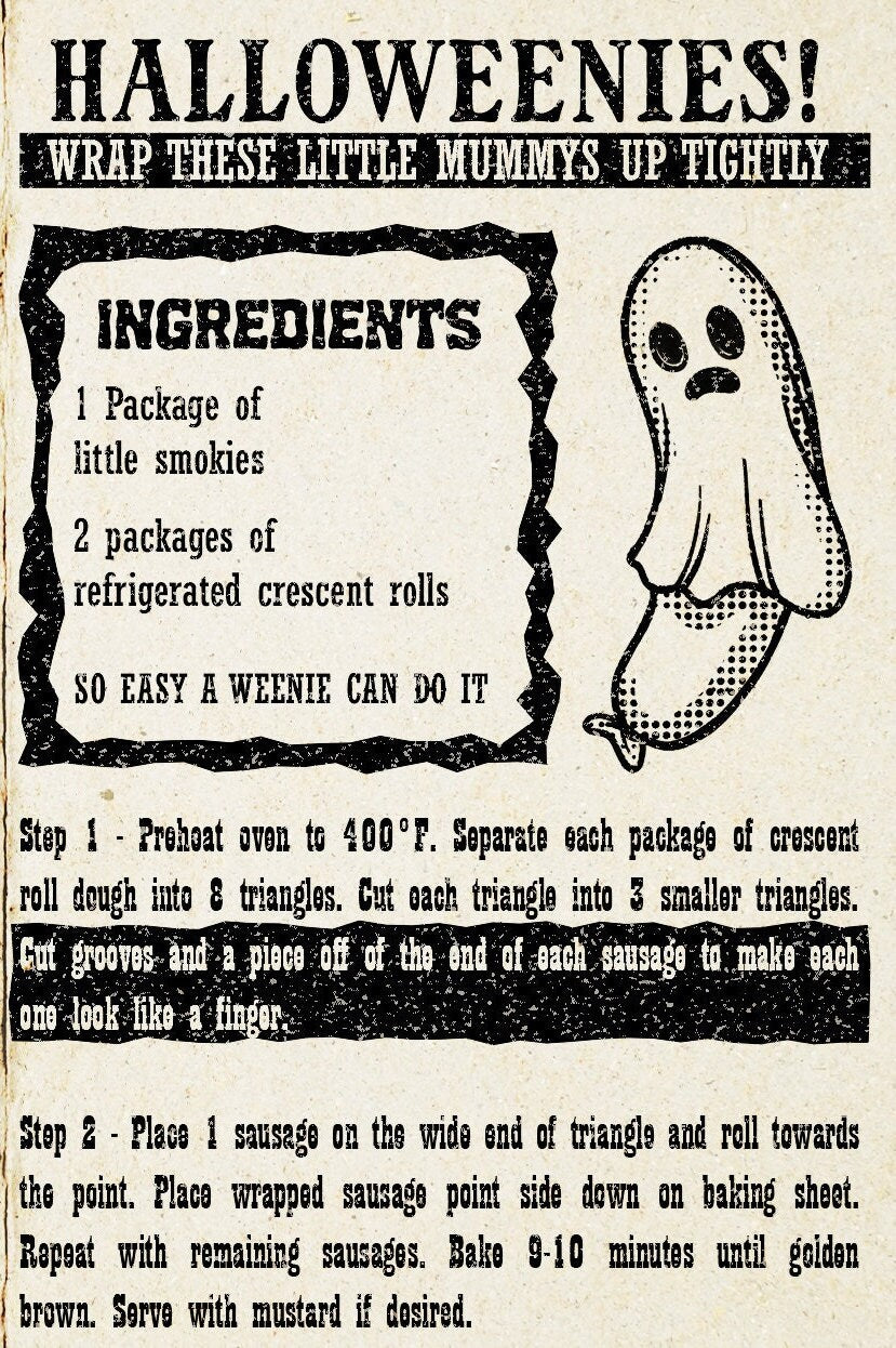 Halloween Recipe Mini Zine