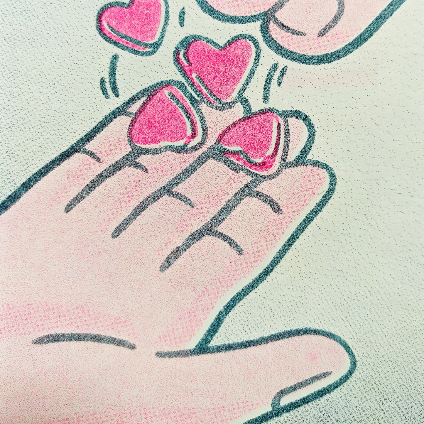 Give Me all your Love: Heartful Risograph Print - Give Me All Your Love' Graphic 8.5"x11"