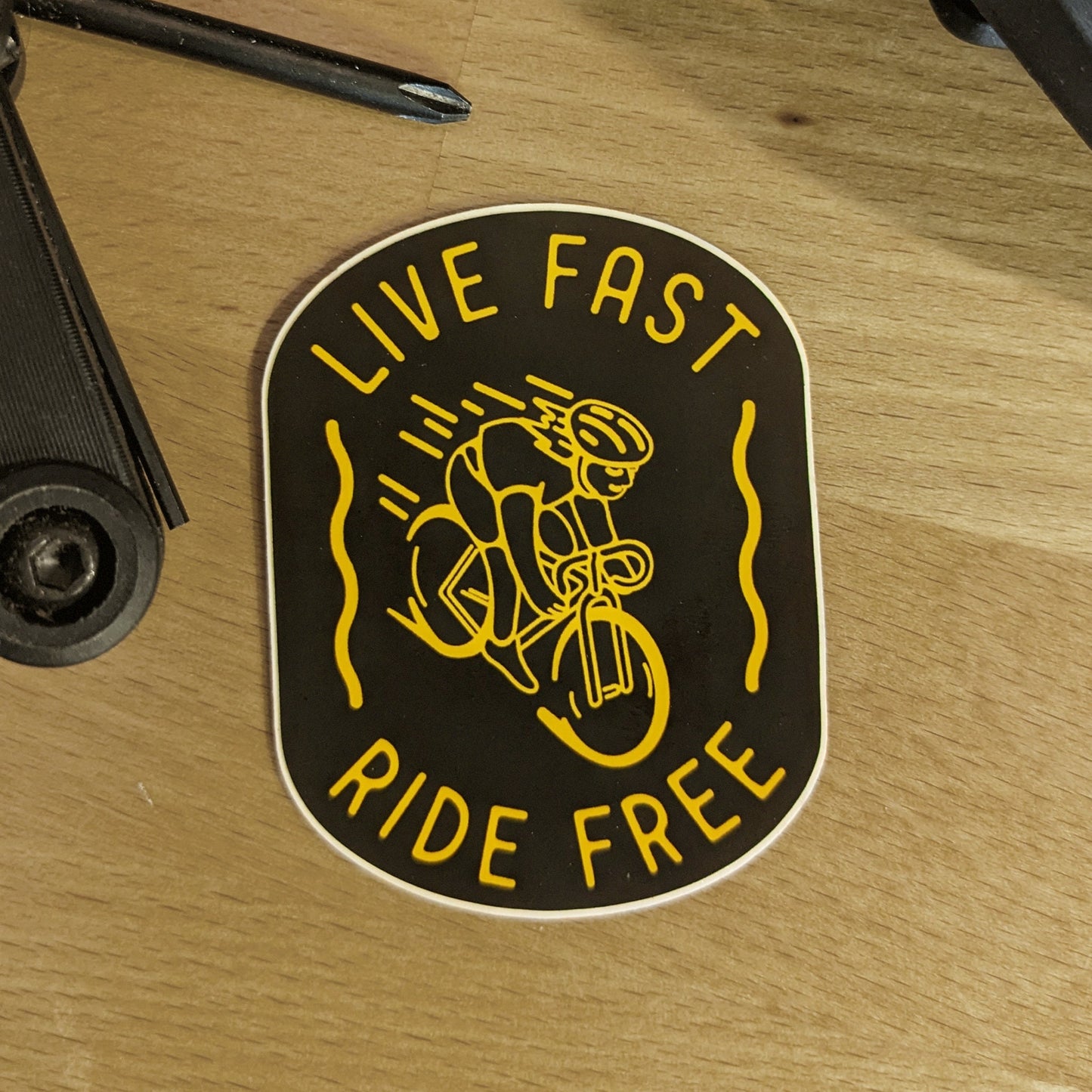 Live Fast Ride Free cycling sticker