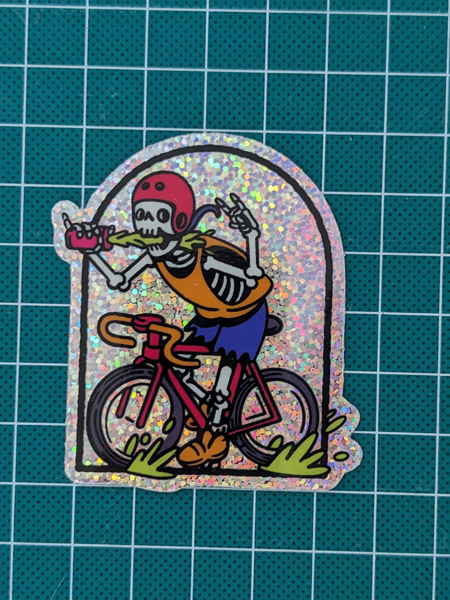 Radical Skeleton Sparkle Sticker