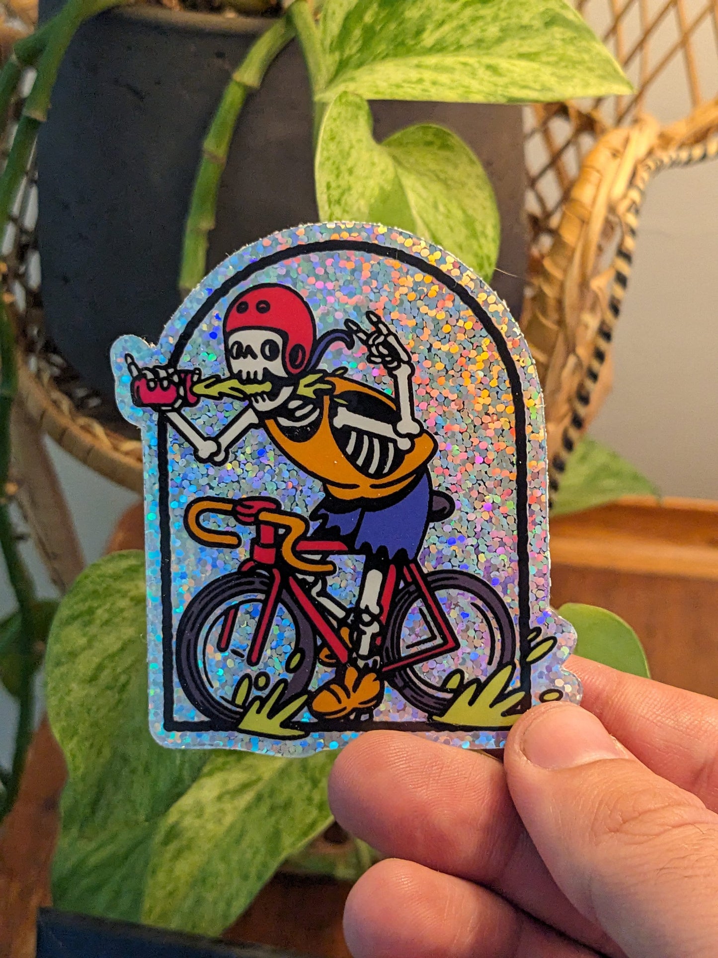 Radical Skeleton Sparkle Sticker